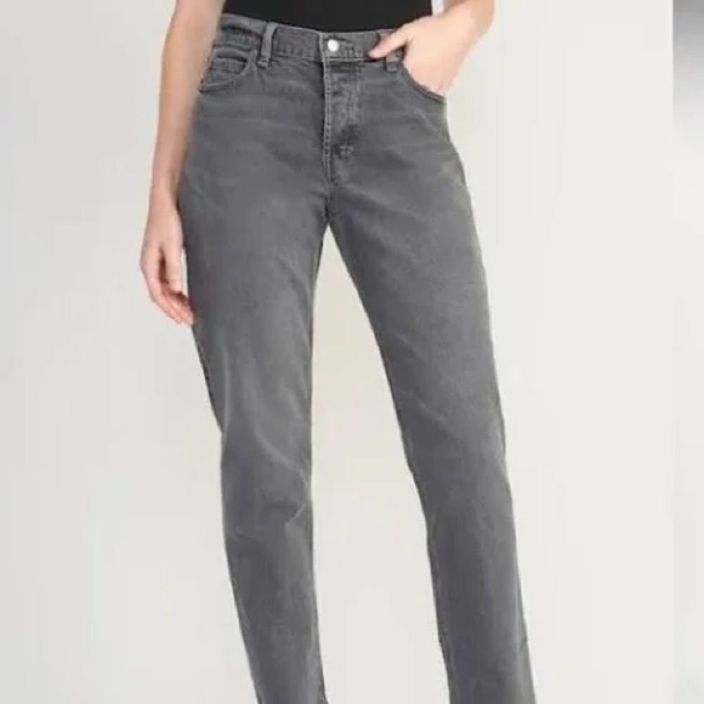 Old Navy High-Rise Straight Jeans in Gray